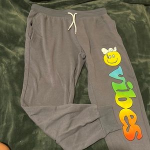 Blue Gray Peanut Smile Sweatpants | size: L